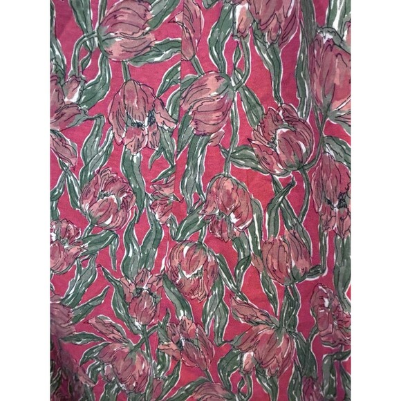 Vintage Laura Ashley Cotton MIDI Dress Floral Print  Orange/Rust Green Size 8 - Picture 6 of 6